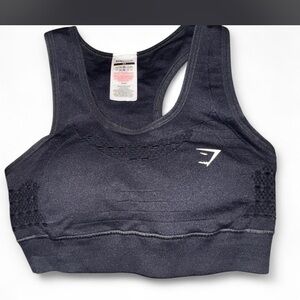 Gymshark Black Seamless Racerback Support Sports Bra